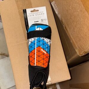 5/$15 Field Master Shin Guard with Blue and Orange Design